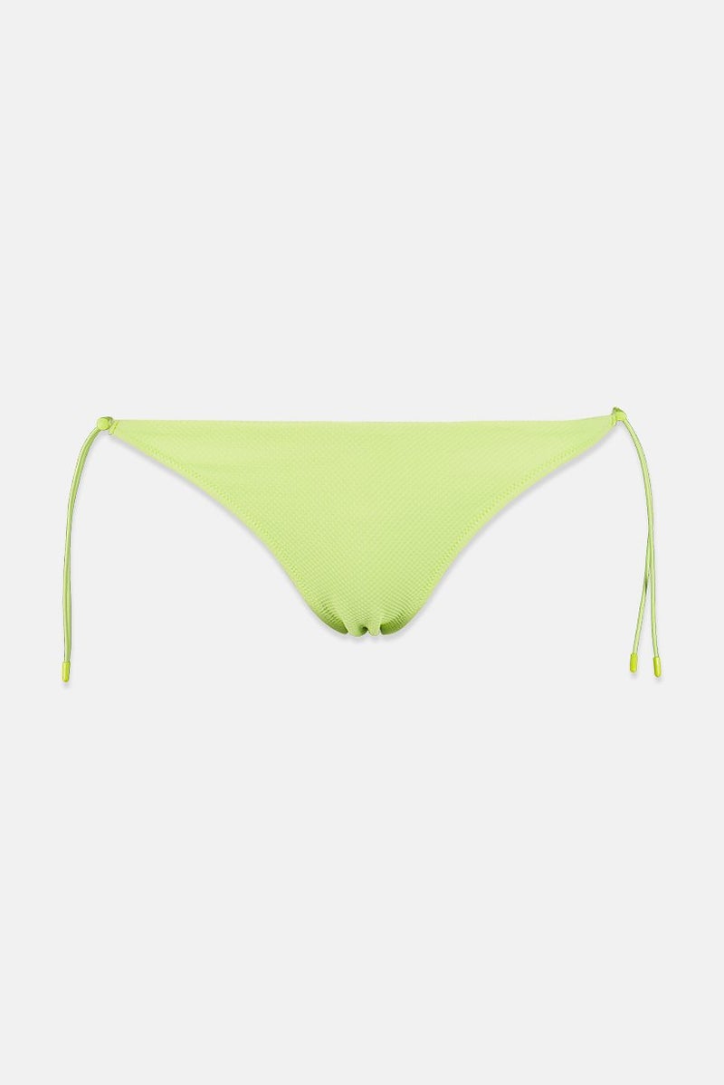 oysho Women Textured Bikini Bottom, Apple Green - Image 1